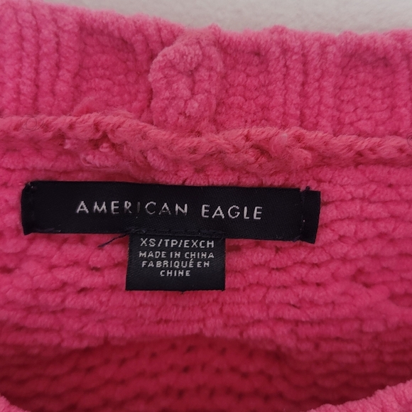 American Eagle Women's Pink Cable Knit Sweater - Picture 5 of 6